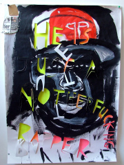 50-cent-acrylic-parcel-tape-and-newsprint-on-paper-2008