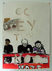 George-Galloway-acrylic-brown-tape-and-newsprint-on-paper-2008 George-Galloway-acrylic-brown-tape-and-newsprint-on-paper-2008