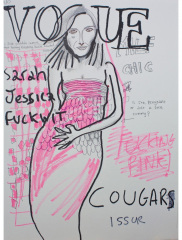 NO-VOGUE-SARAH-JESICA-FUCKWIT-2012-350mm-x-270mm-Mixed-media-on-paper NO-VOGUE-SARAH-JESICA-FUCKWIT-2012-350mm-x-270mm-Mixed-media-on-paper