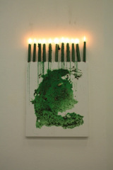 Heres-Luck-Green-Candle-Magic-2009-Magick-spell-on-canvas